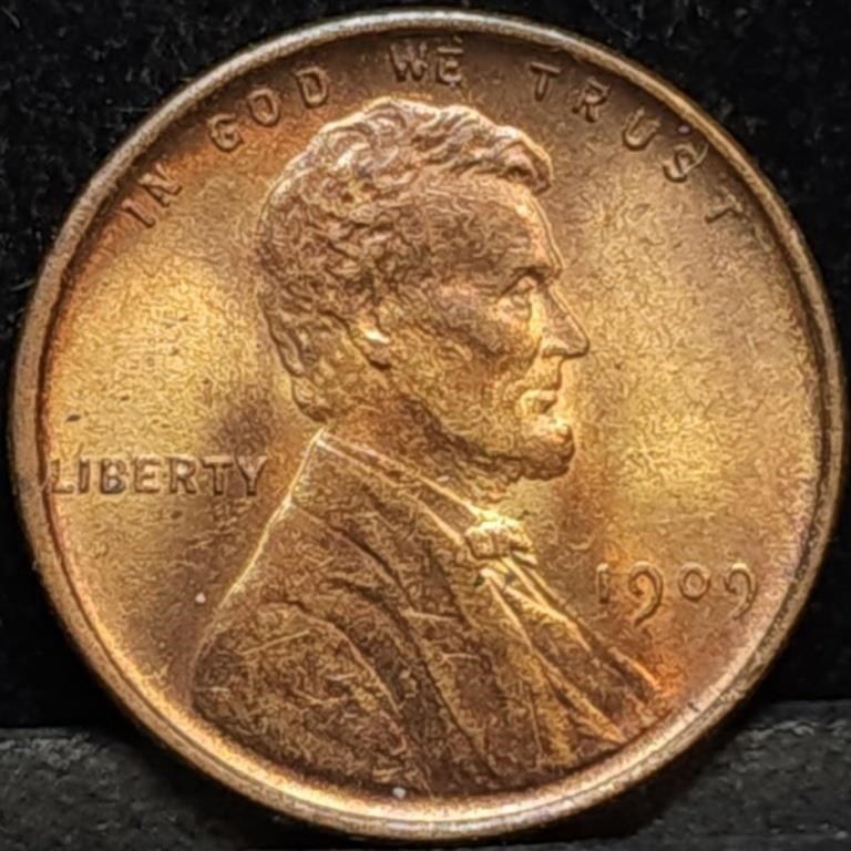 1909 VDB Lincoln Wheat Cent BU Red