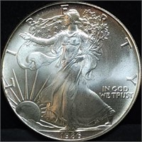 1986 1oz Silver Eagle Gem BU First Year Coin