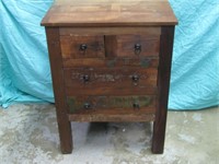 Heavy Modern Rustic Distressed End Table