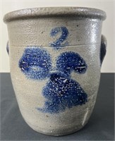 Salt Glazed 2 Gal. Stoneware Crock Cobalt