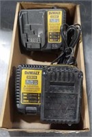 Dewalt Battery and Two Chargers