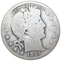 1893-O Barber Half Dollar NICELY CIRCULATED