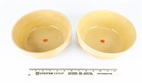 Pair of Oven Ware Made in USA No. 8 Crock Bowl