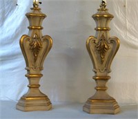 Pair of Wooden Italian lamps