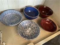 Five Stoneware Bowls