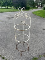 Large Iron Antique 3 Tier Round Plant Stand