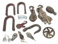 Hook Pully & Vintage Iron Lot