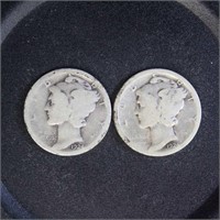US Coins 1924-D and 1924-S Mercury Dimes