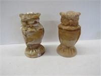 Imperial Glass Brown Slag Owls