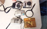 VINTAGE CAMERAS AND CASES- 
CONTENTS OF BOX