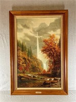 Multnomah Falls (Bierstadt) framed Print