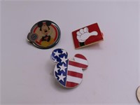 (3) Disney MickeyThemed Collector's Pins