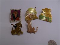 (5) Disney LION KING asst Collector's Vtg Pins
