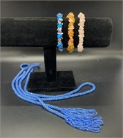 Beaded Necklace And Stretchy Bracelets