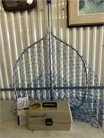 Large Fishing Net & Tackle Box