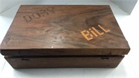 Vintage wooden case of personal