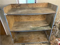 Wood 3 Shelf Roll-A-Round Cart 48x22x53"T
