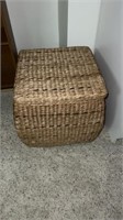 Lined wicker basket approximately  17.5” x 18”