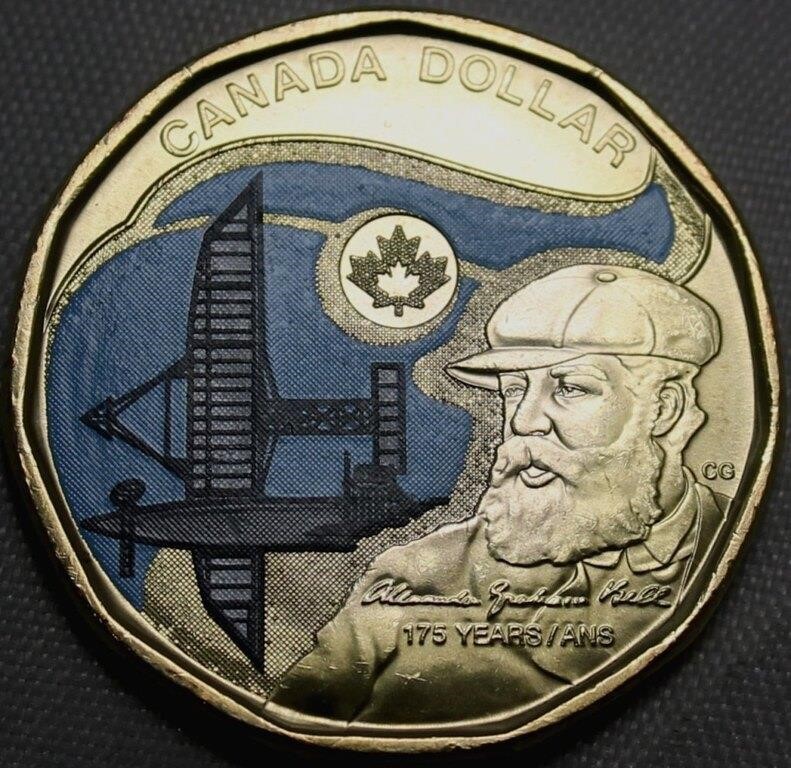 Canada $1 2022 Alexander Graham Bell Colored