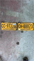 2 Commercial Pennsylvania License Plates