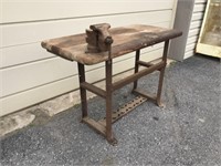 Industrial Work Table with Vise