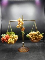 Vintage Amber Glass/Brass "Scales of Justice"