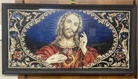 43”x 22 1/2” Jesus Tapestry framed