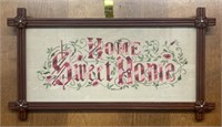 Vintage Home Sweet Home framed embroidery, with