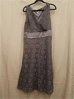 Isaac Mizrahi Gray Lace Dress- Size Large