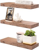 Floating Shelf Set — Rustic Wood Hanging Rectangle