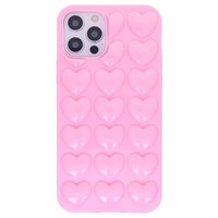 iPhone 12 Mini Case for Women, 3D Pop Bubble Heart