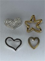 Heart Shaped Brooches