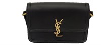 Black Smooth Leather Gold Emblem Purse