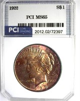 1922 Peace PCI MS65 Nice Red Tone