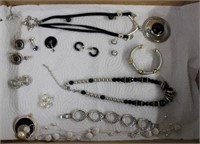 Costume jewelry black and silver