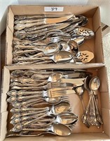 2 flats of stainless flatware --2 patterns
