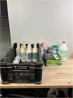 Household supplies and crate