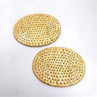 Pair of woven trivets oval