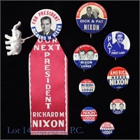 1960 Nixon Presidential Campaign Items (9)