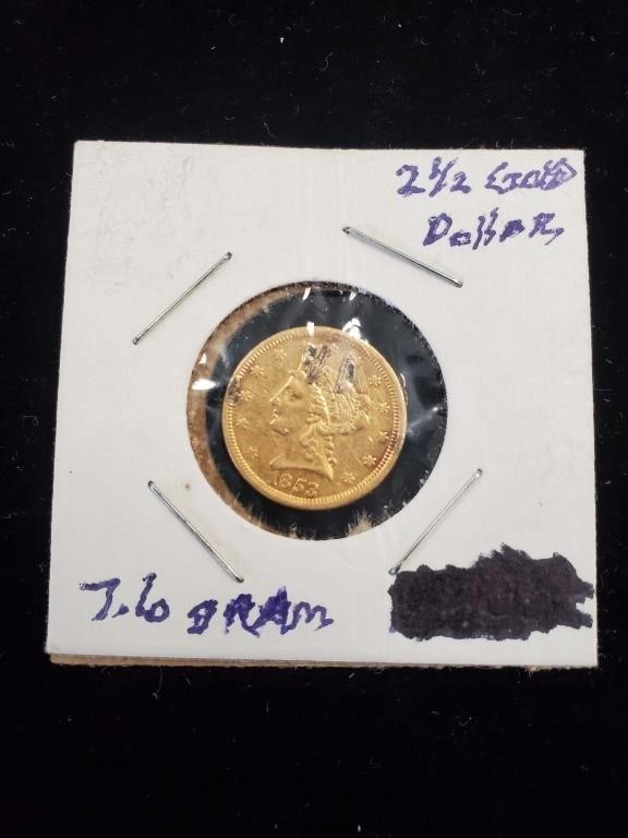 1853 Gold Liberty Head Half Eagle.