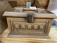 Wooden Sewing Box w/Accessories