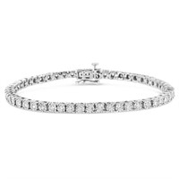 10K Gold 1/2 Cttw Diamond Illusion Tennis Bracelet