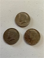 3 Kennedy half dollars bicentennial