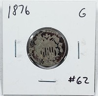 1876  Shield Nickel   G