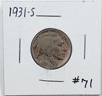 1931-S  Buffalo Nickel   VG+