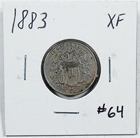 1883  Shield Nickel   XF