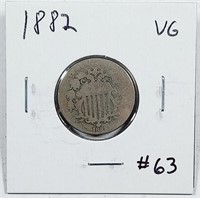 1882  Shield Nickel   VG