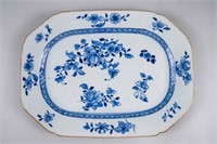 ANTIQUE BLUE AND WHITE PLATTER