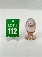 FENTON Pink Iridescent Pedestal Egg with Jewels