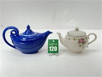 Vintage Hall Blue Aladdin Teapot and Teleflora